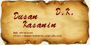 Dušan Kašanin vizit kartica